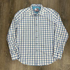 Robert Graham Plaid Geometric Men's Long Sleeve Dress Shirt Classic Fit Size XL